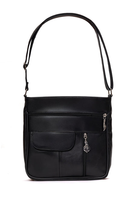 Fubileather Genuine Leather Everyday Multi-Compartment Strapped Shoulder Bag