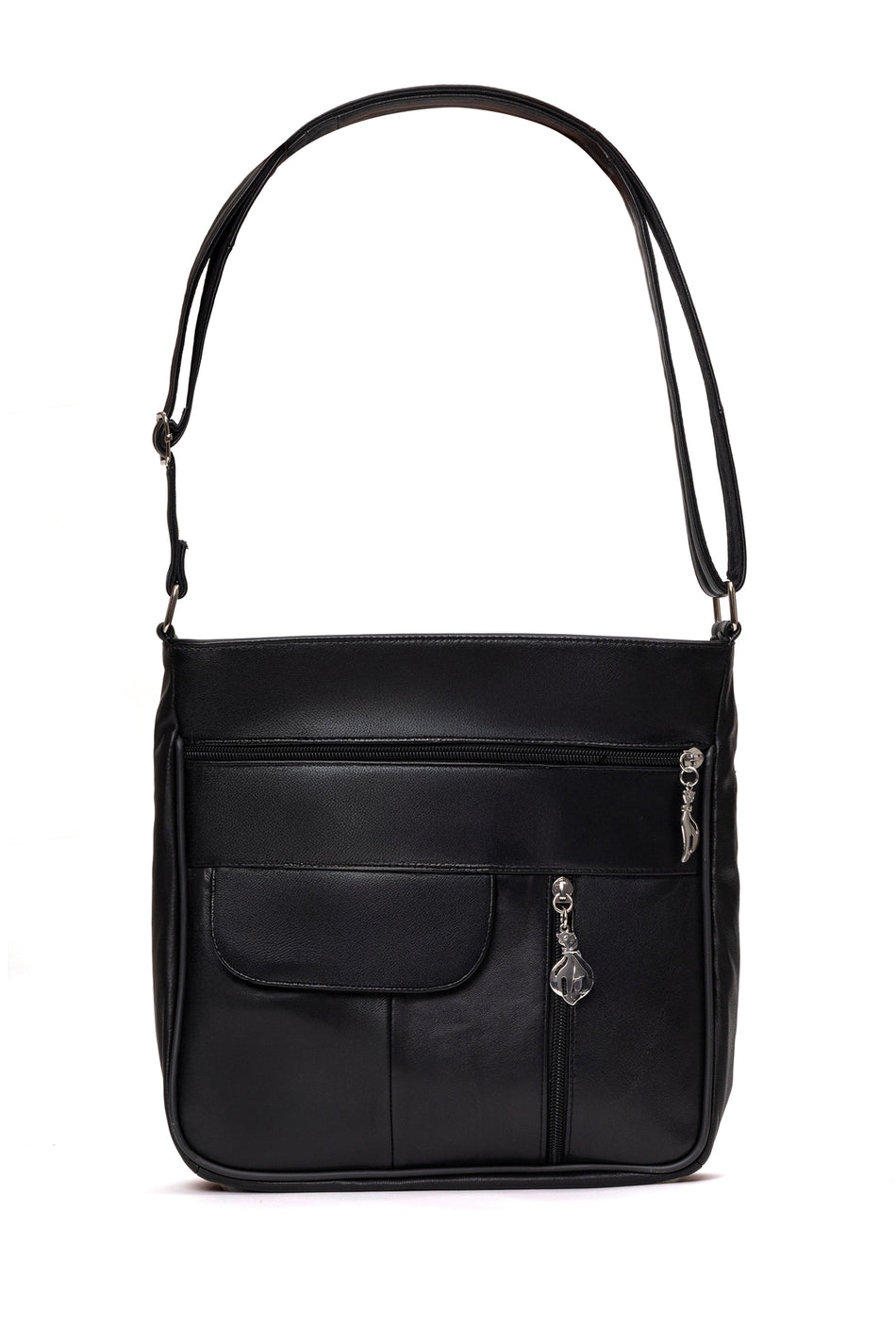 Fubileather Genuine Leather Everyday Multi-Compartment Strapped Shoulder Bag