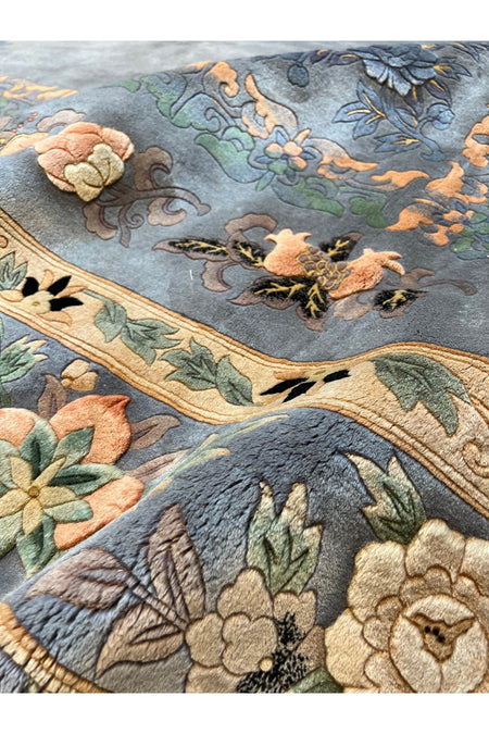 RD RAMAZAN DAG Hand Rug Art Hand-Woven Embossed Chinese Rug Premium Quality Gray Color Size 335x243 - MALLTURK
