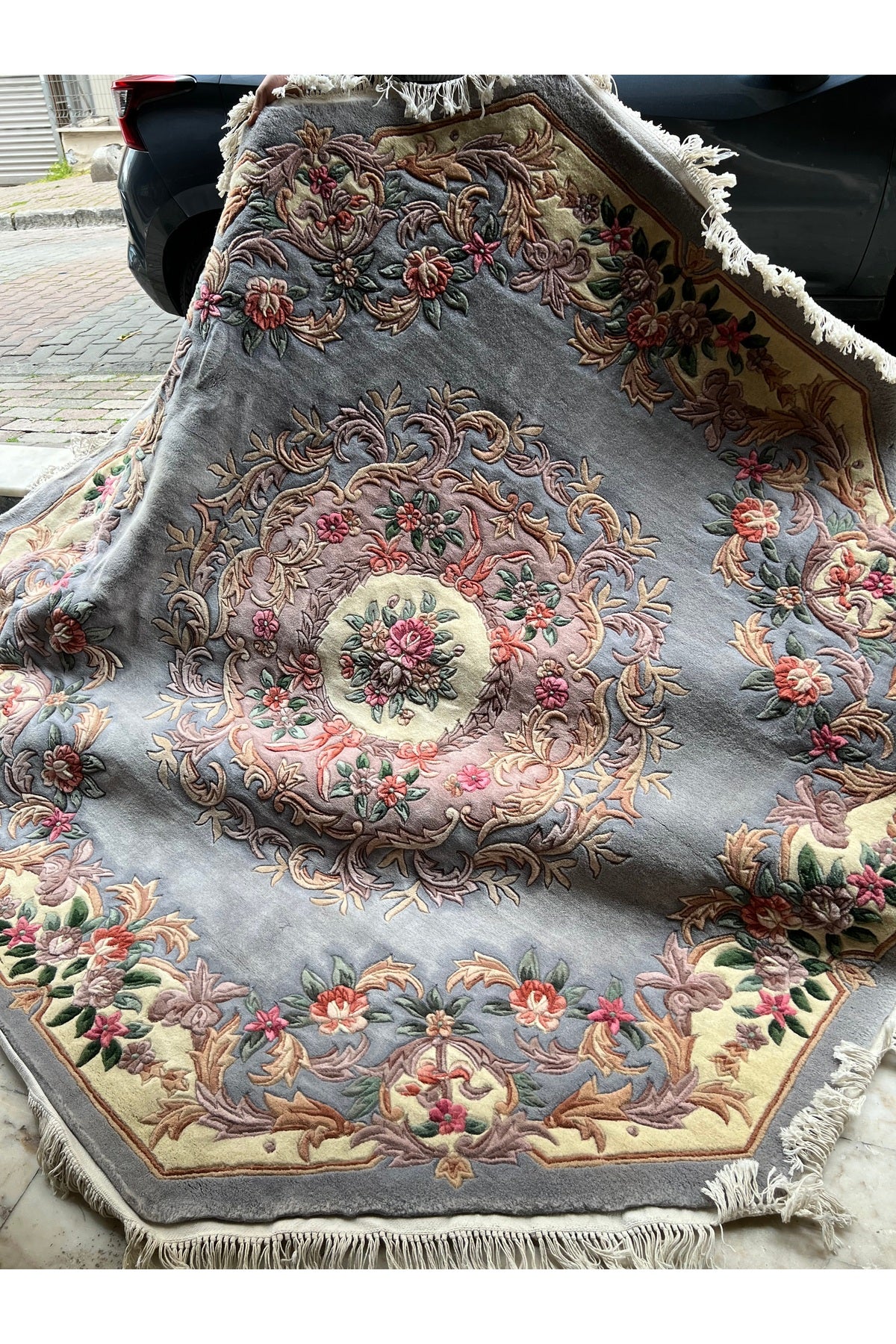 RD RAMAZAN DAG Hand Rug Art Hand-Woven Embossed Yuvarlak Chinese Rug Rug Premium Quality Size 260x260 - MALLTURK