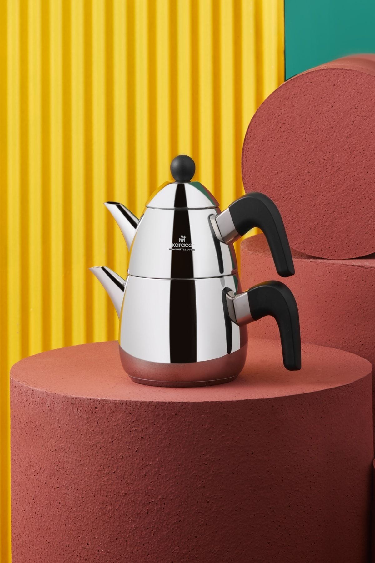 Karaca Tokyo Mini Powersteel Pro 316+ Stainless Steel induction Base Teapot Set - MALLTURK