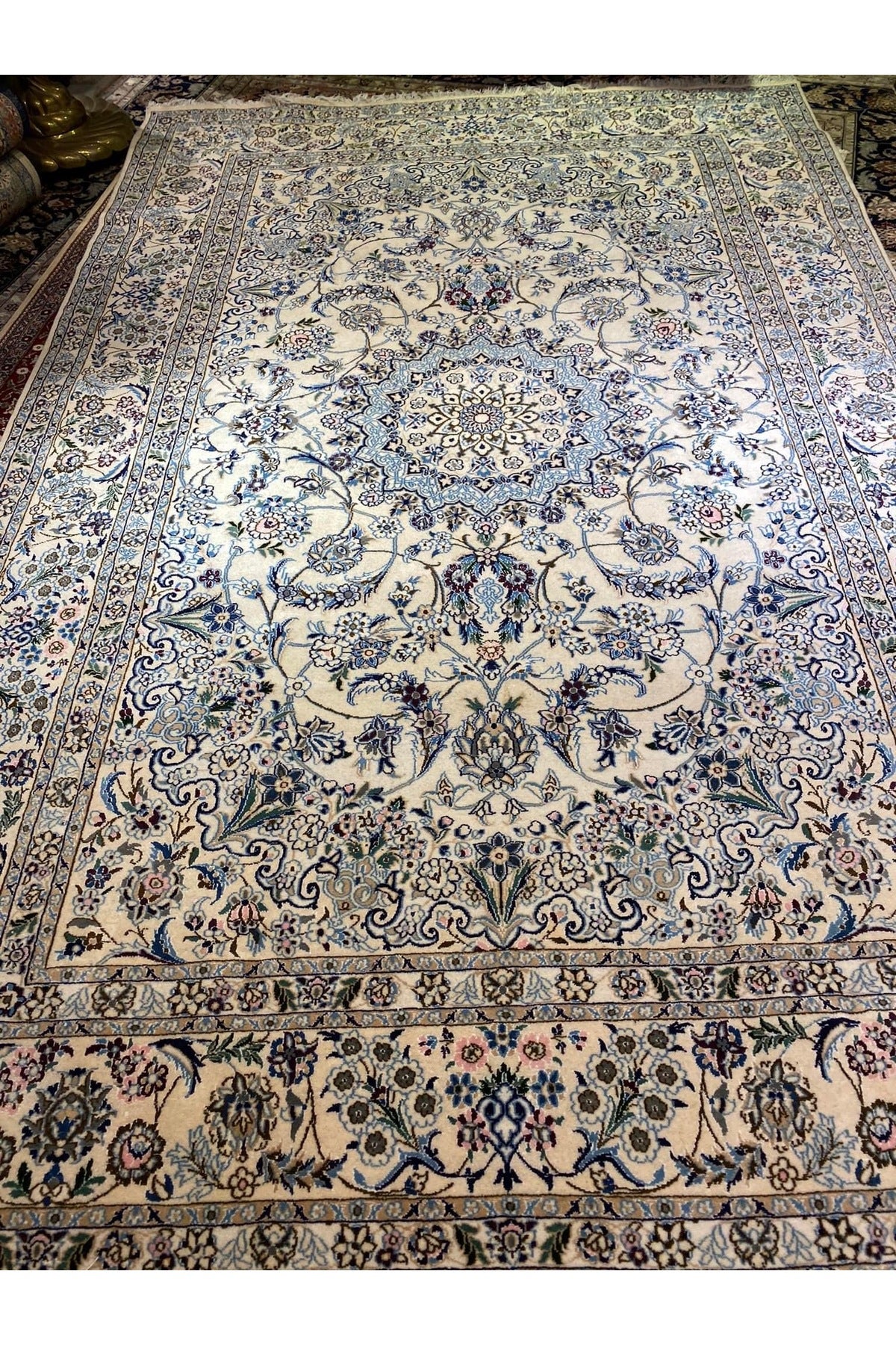 RD RAMAZAN DAG Hand Rug Art Hand-Woven Iranian Nain Rug Wool Blend 300x200 - MALLTURK