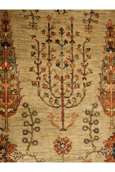 Vog Rug Sultani Handcrafted Beige Pattern Fringed Anatolian Pattern Modern and Traditional Living Room Rug