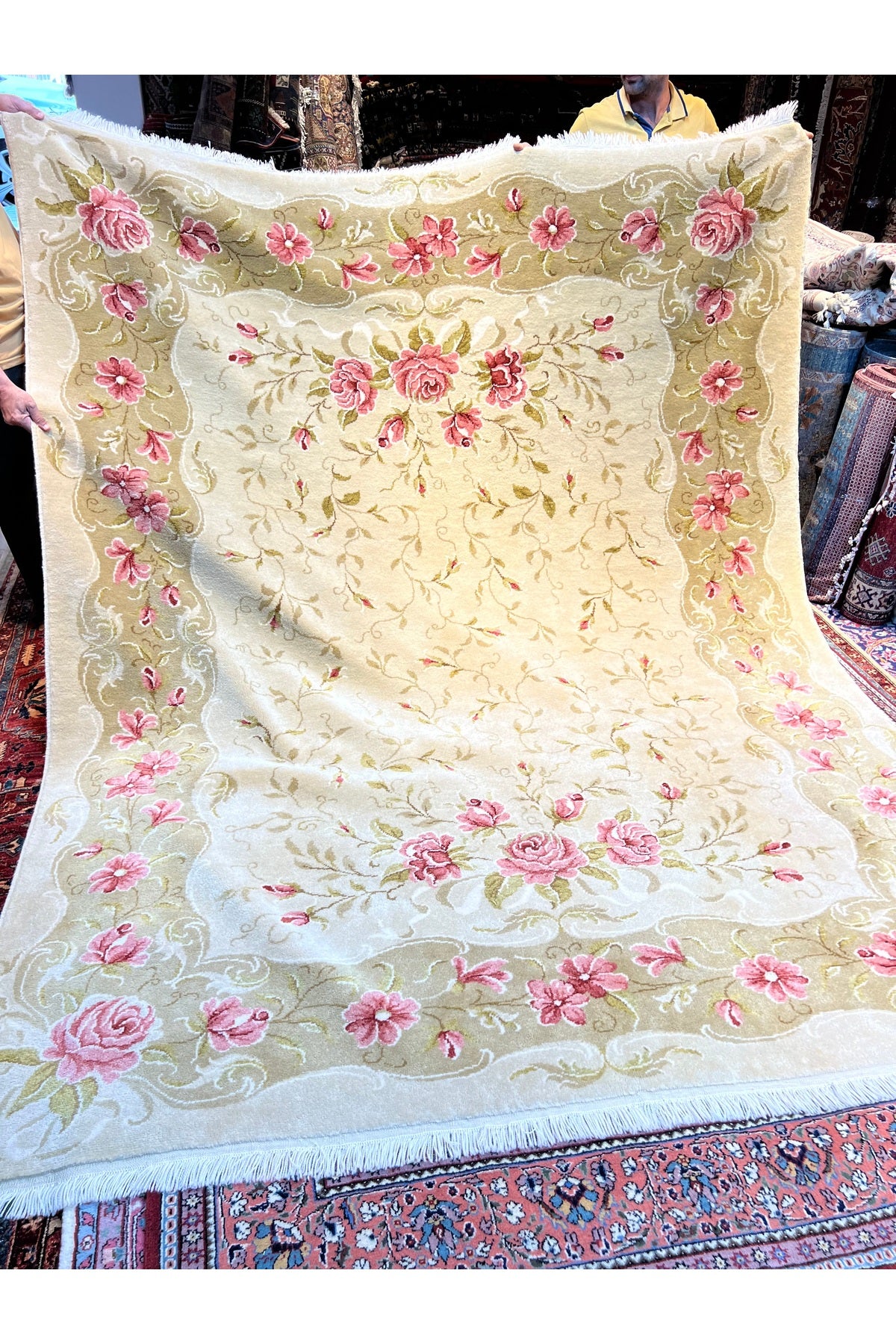 RD RAMAZAN DAG Hand Rug Art Hand-Woven Usak Rug Premium Quality Wool Weave Size 280x227 - MALLTURK