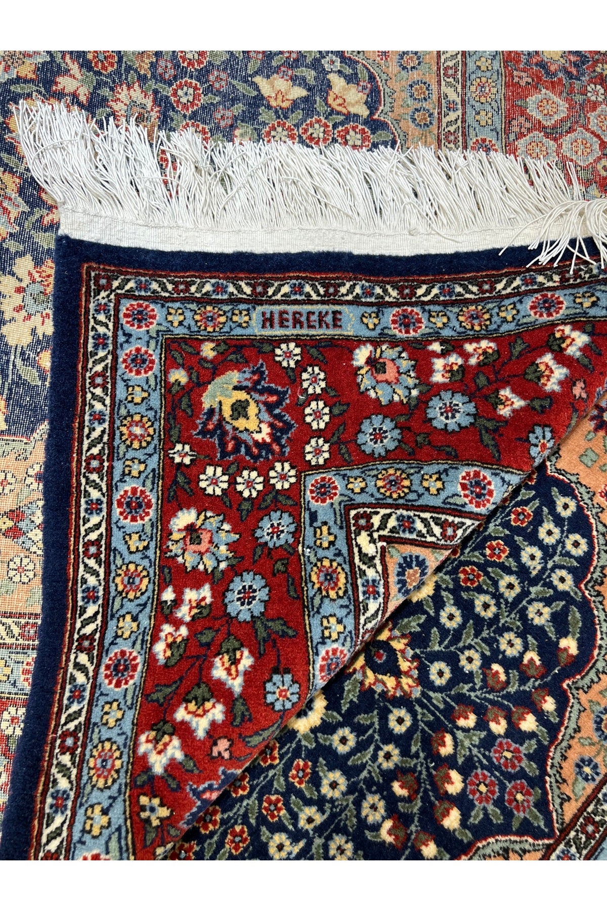 RD RAMAZAN DAG Hand Rug Art Hand-Woven Hereke Rug Signed Cesm - I Bulbul Design Size 185x130 - MALLTURK