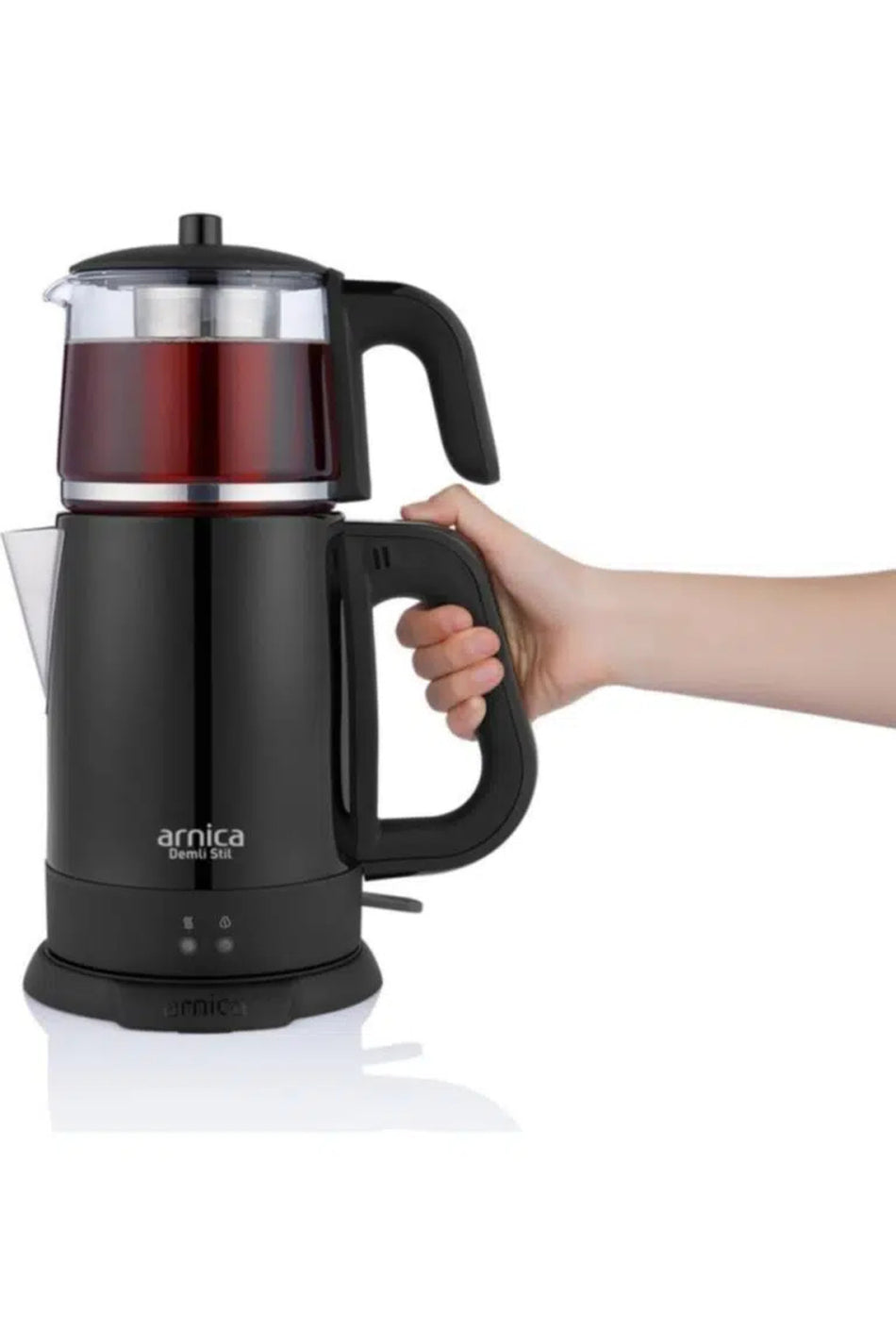 Arnica Demli Stil iH33205 Glass Teapot Tea Maker, Black - MALLTURK