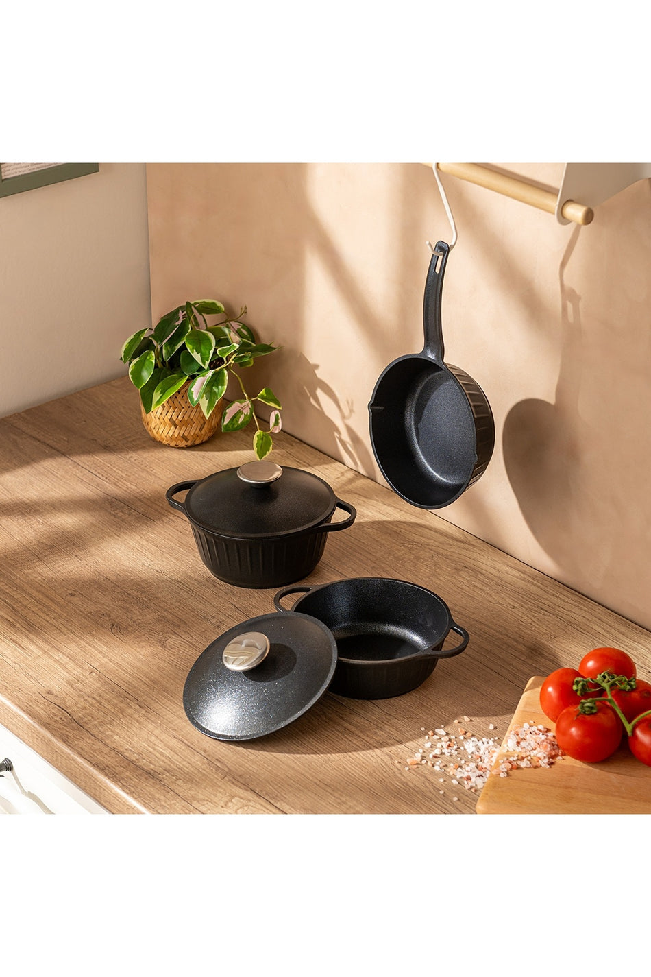 Emsan Stone Aluminyum Cast Mini 5 Piece Cookware Set - MALLTURK