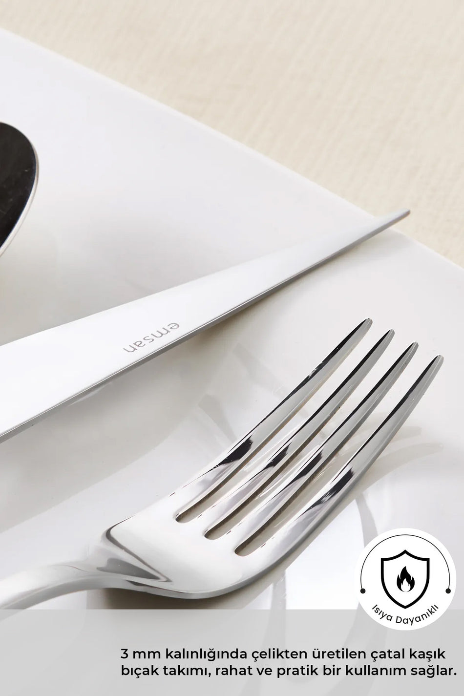 Emsan sedir elegance 84 Piece 12 Place Setting Flatware Set Boxed - MALLTURK