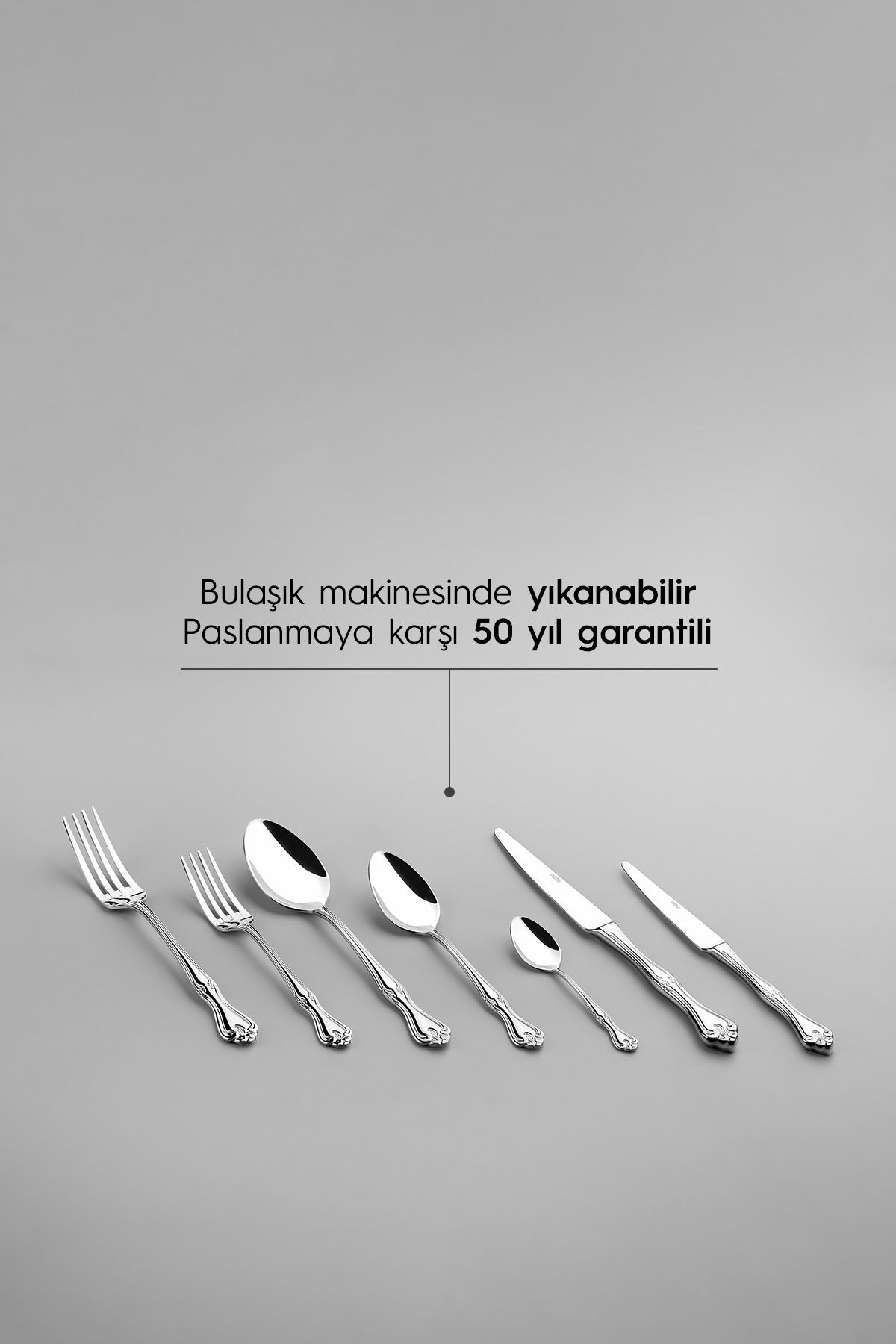 Nehir lalezar Plain 12 Place Setting 89 Piece Boxed Flatware Set - MALLTURK