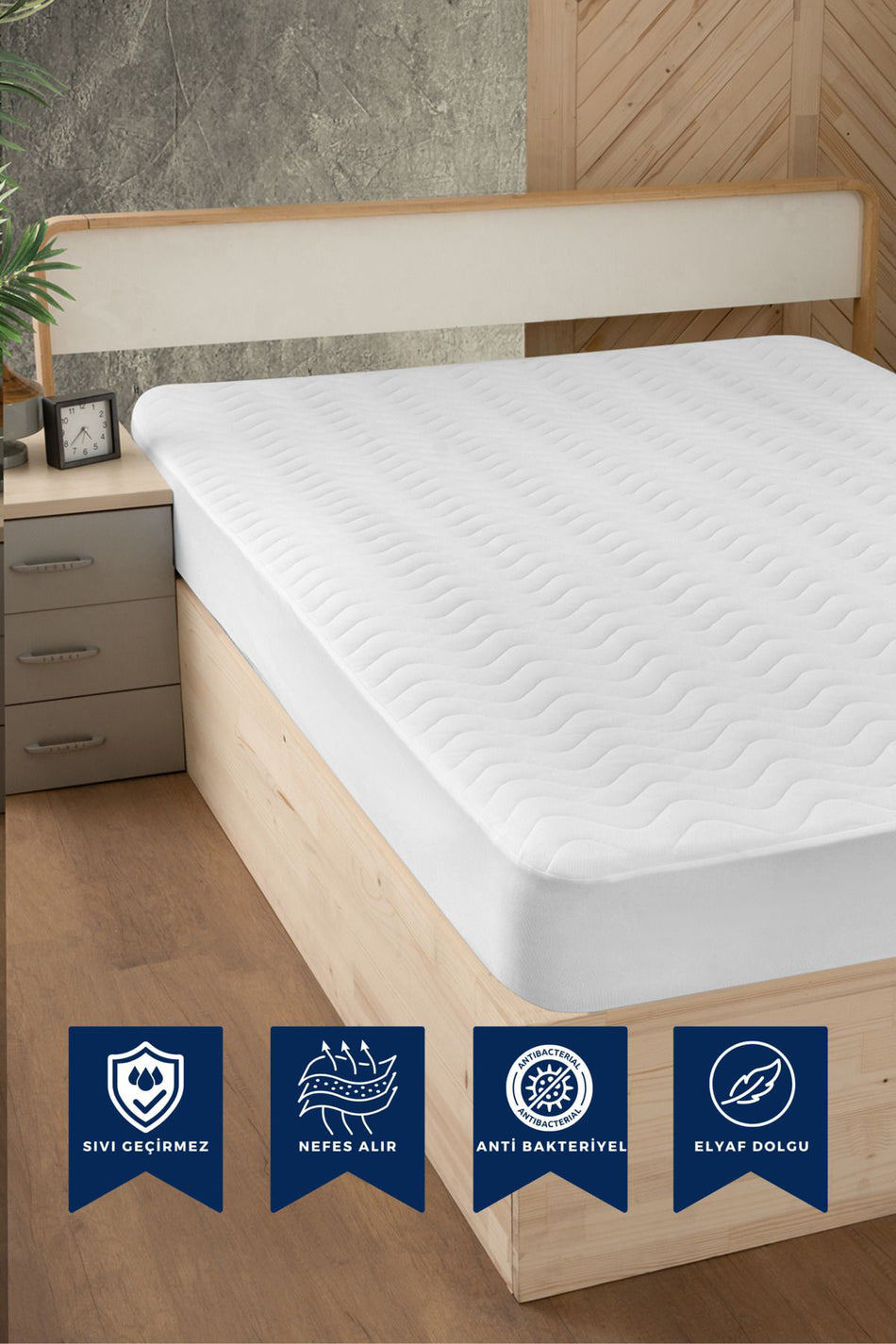 riselerhome Waterproof Fitted Mattress Protector - MALLTURK