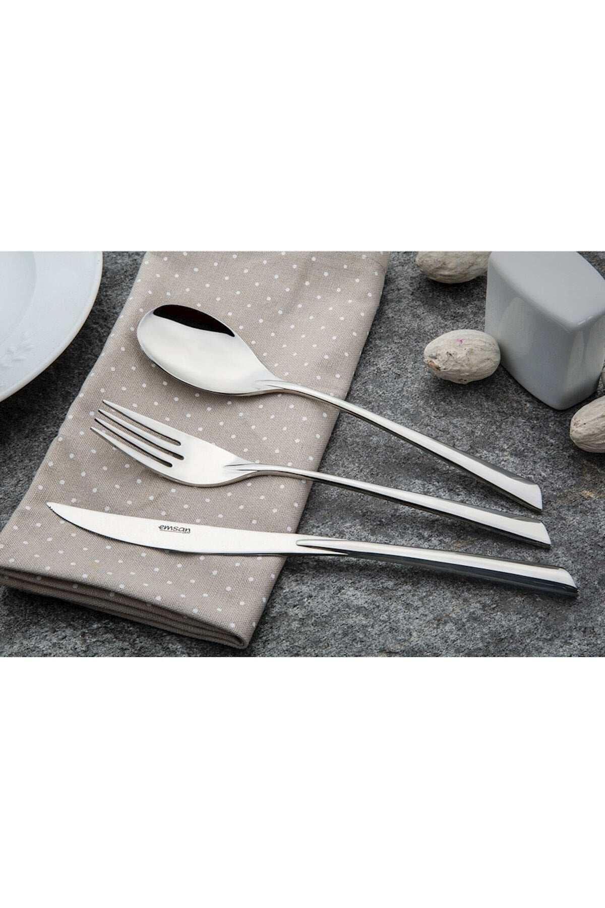 Emsan mirage premium kutu Fork Knife Spoon Set 84 Piece - MALLTURK