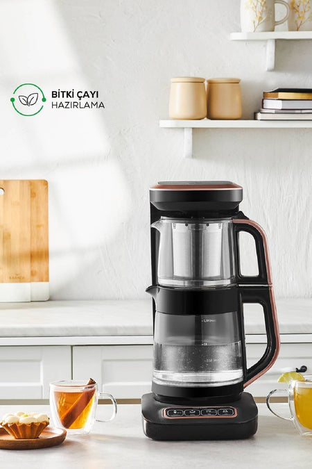 Karaca Tea Lover Robotea Pro Connect 4 in 1 Talking Glass Tea Maker Rosegold - MALLTURK