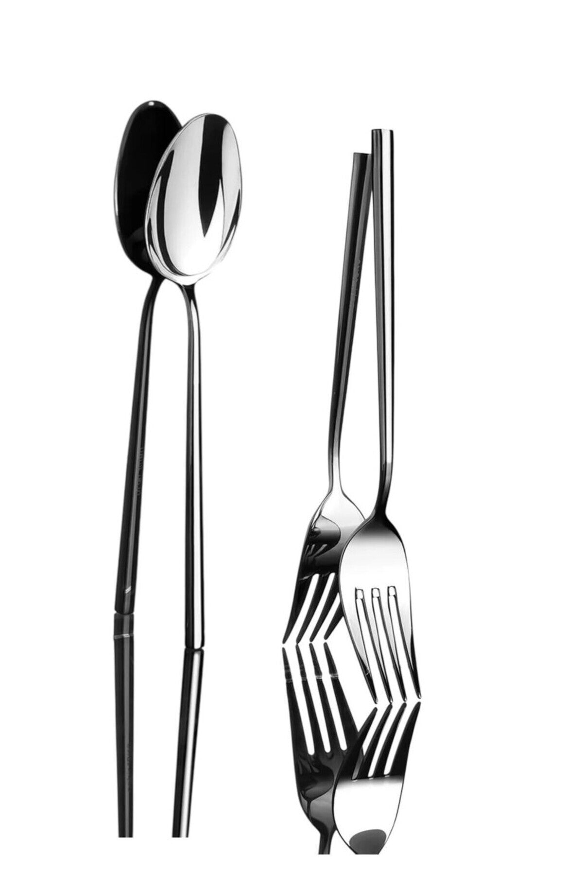 Nehir gloria 60 Piece Fork Spoon Set takimi 12 Place Setting Stainless Steel - MALLTURK