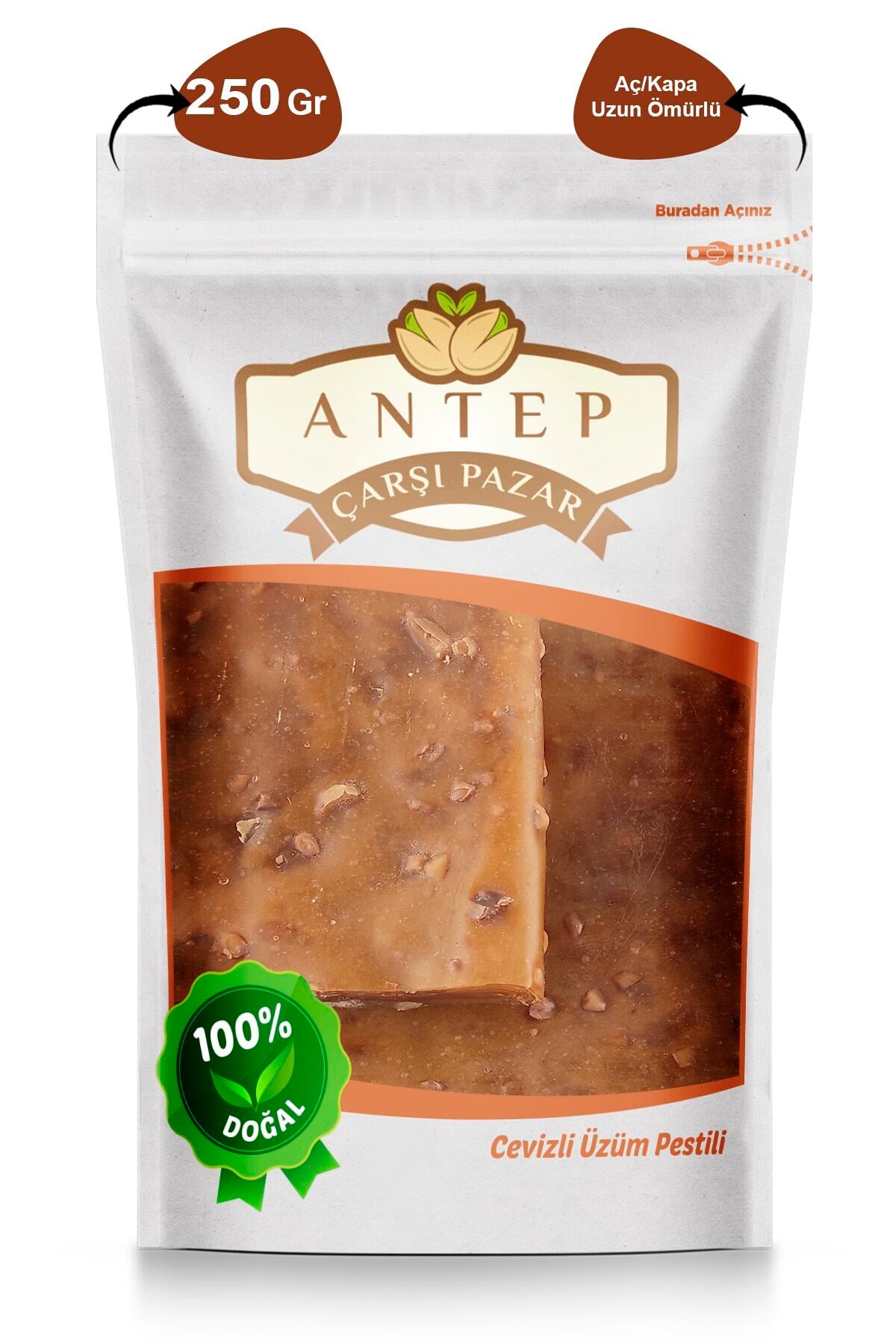 Antep Carsi Pazar Walnut Grape Fruit Leather 250 g - MALLTURK