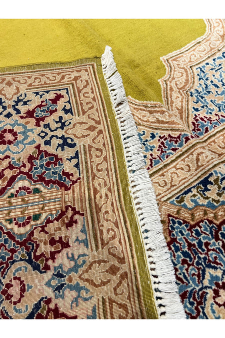 RD RAMAZAN DAG Hand Rug Art Hand-Woven Iranian Kirman Laver Rug Premium Quality Ince Weave Natural Dye Size 370x270 - MALLTURK