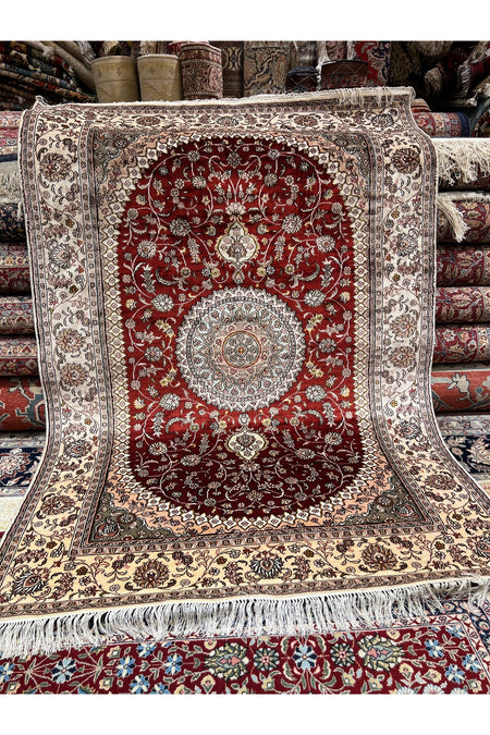 RD RAMAZAN DAG Hand Rug Art Hand-Woven Chinese Silk Rug 1.90x120
