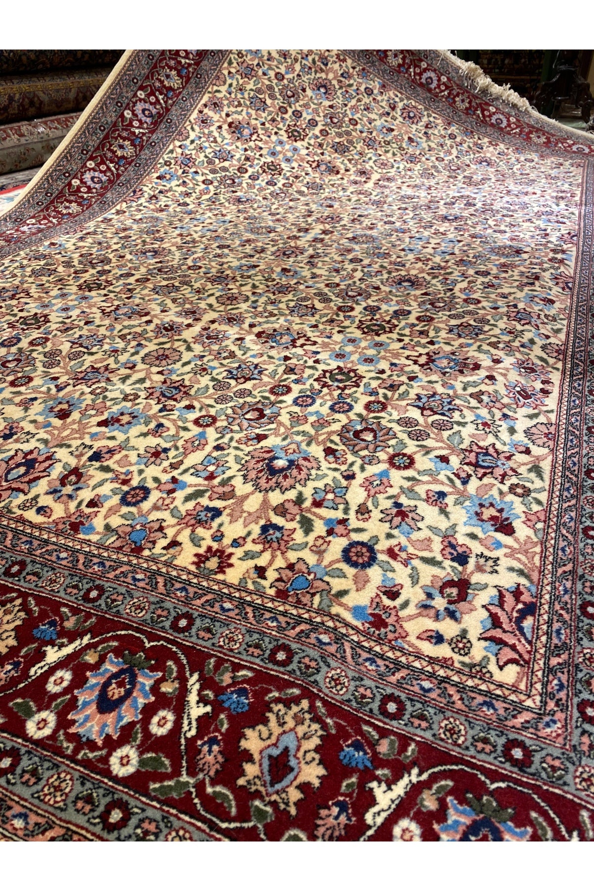 RD RAMAZAN DAG Hand Rug Art Hand-Woven Sumerbank Hereke Rug Lalezar Design Cotton Base Wool Weave olup Natural Dye 3x2 - MALLTURK