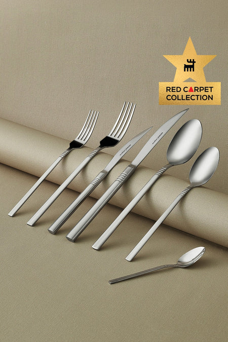 Karaca elegance nil platin 12 Place Setting 84 Piece Flatware Set - MALLTURK