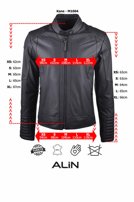 ALIN Kane Men's Genuine Leather Fit Leather Jacket Black - MALLTURK
