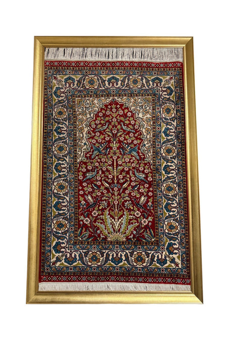 BURAK Rug Hand-Woven Pure Wool Rug Collectible Wall Rug 75x110 Tree of Life Design %100 Has Wool - MALLTURK