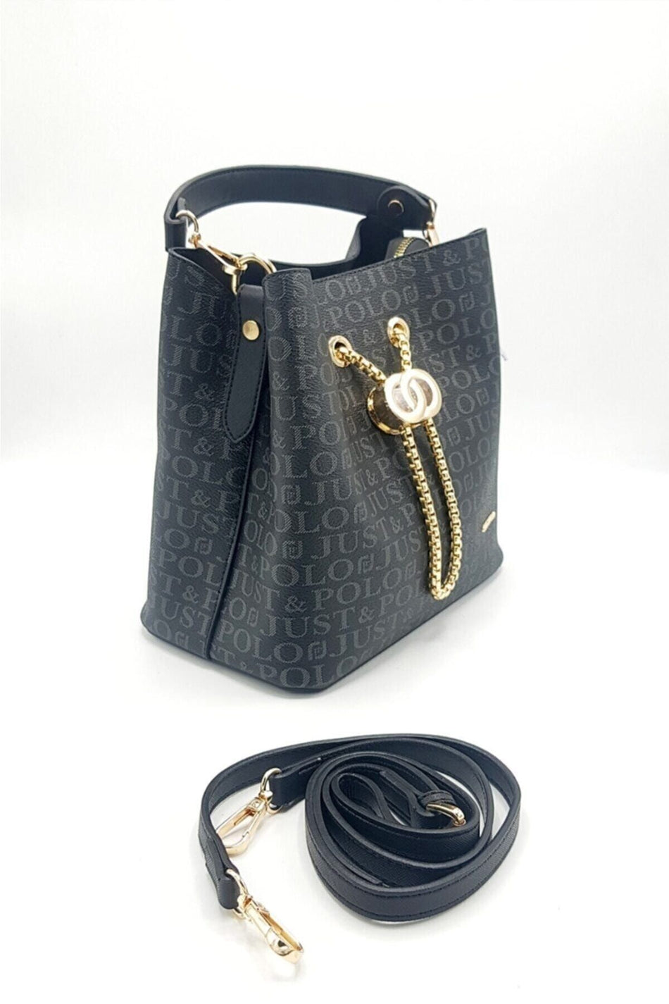 Just Polo Women's Hand and Shoulder Bag JPM2065 Black Dimensions: 22x23x11 cm - MALLTURK