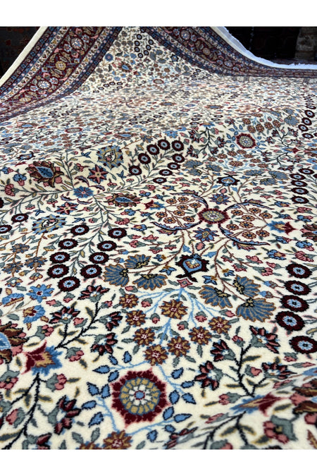 RD RAMAZAN DAG Hand Rug Art Hand-Woven Sumerbank Hereke Rug Signed Seven Mountains Flower Premium Quality Size 300x200 - MALLTURK