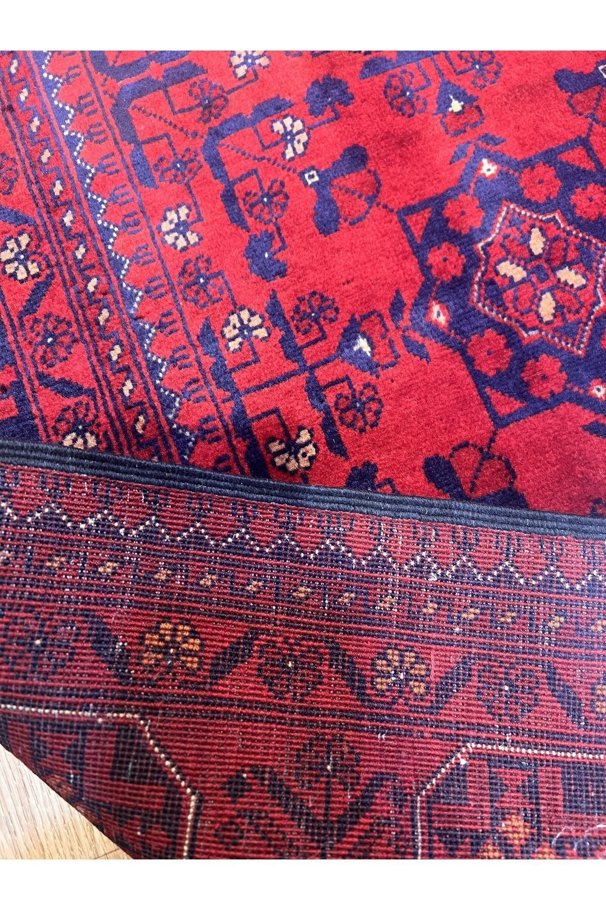 Turkmen Rug Hand-Woven Bilicik Afghan Rug Oriental Modern and Historic Rug - Washable -Non-Slip