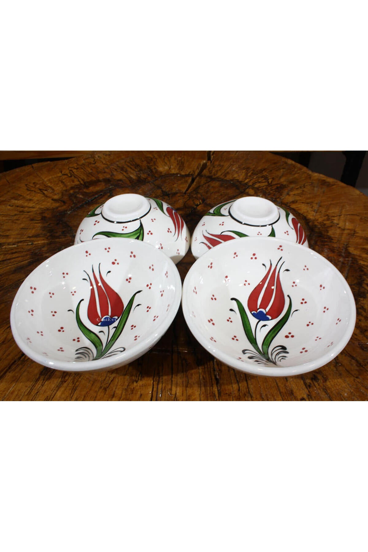 Cini Evi Special Tulip Patterned 4-Piece Bowl Set - MALLTURK