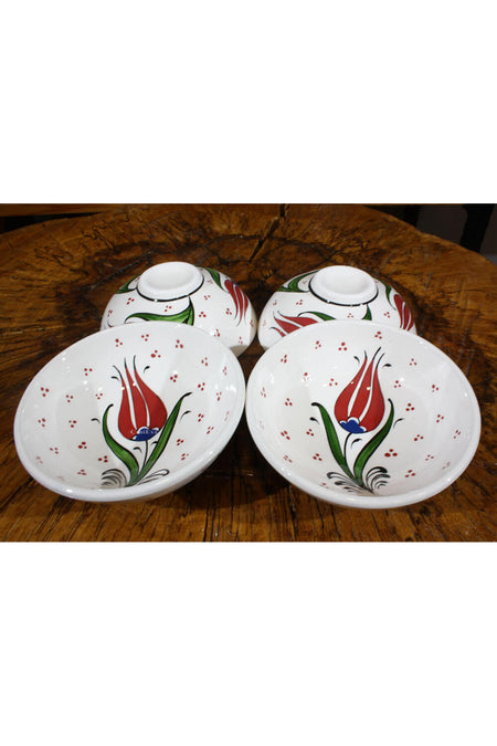 Cini Evi Special Tulip Patterned 4-Piece Bowl Set - MALLTURK