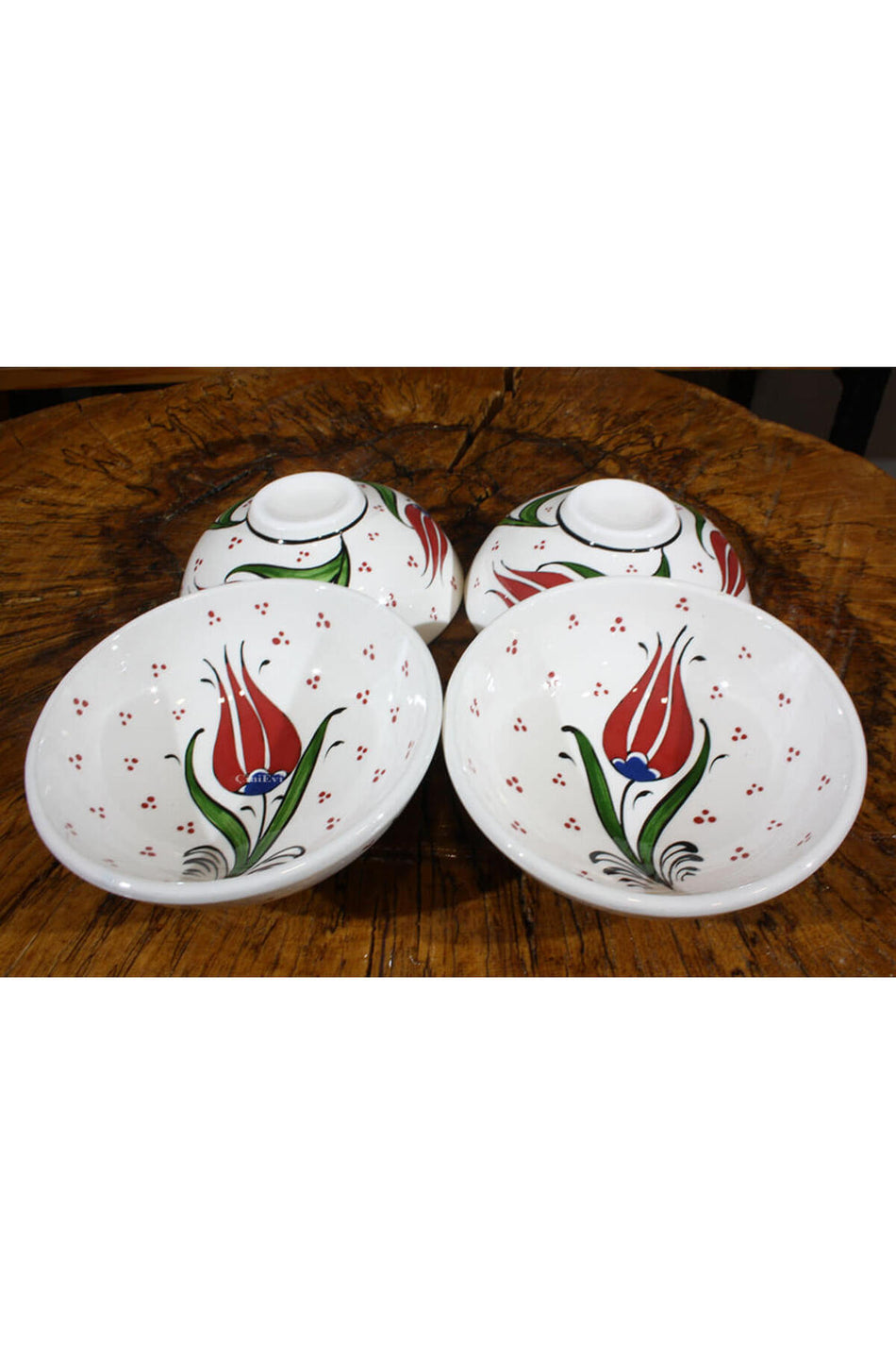Cini Evi Special Tulip Patterned 4-Piece Bowl Set - MALLTURK