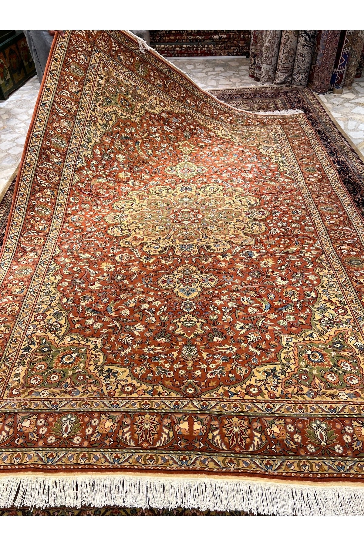 RD RAMAZAN DAG Hand Rug Art Hand-Woven Kayseri Lutfu Ozden Weave Premium Quality Size 290x210 - MALLTURK