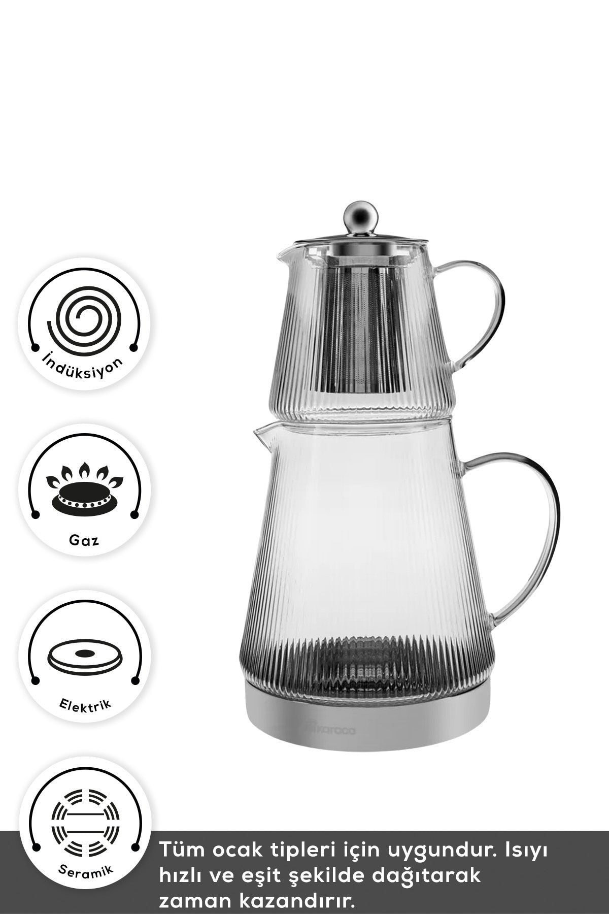Karaca Keops Borosilicate Glass Teapot - MALLTURK
