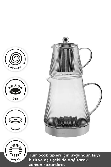 Karaca Keops Borosilicate Glass Teapot - MALLTURK
