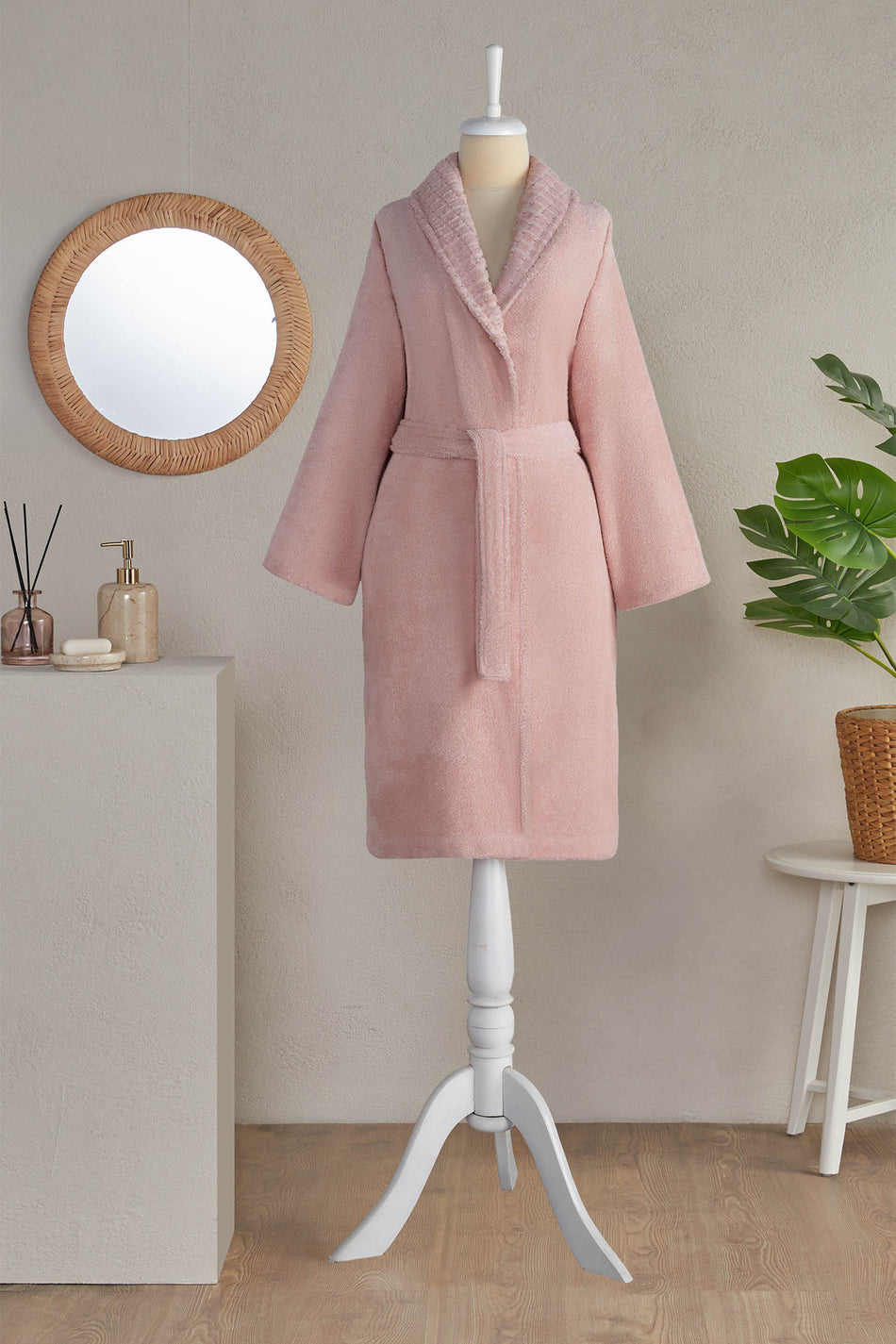 Ozdilek Floretta Dop Pio Shawl Collar Bathrobe - MALLTURK