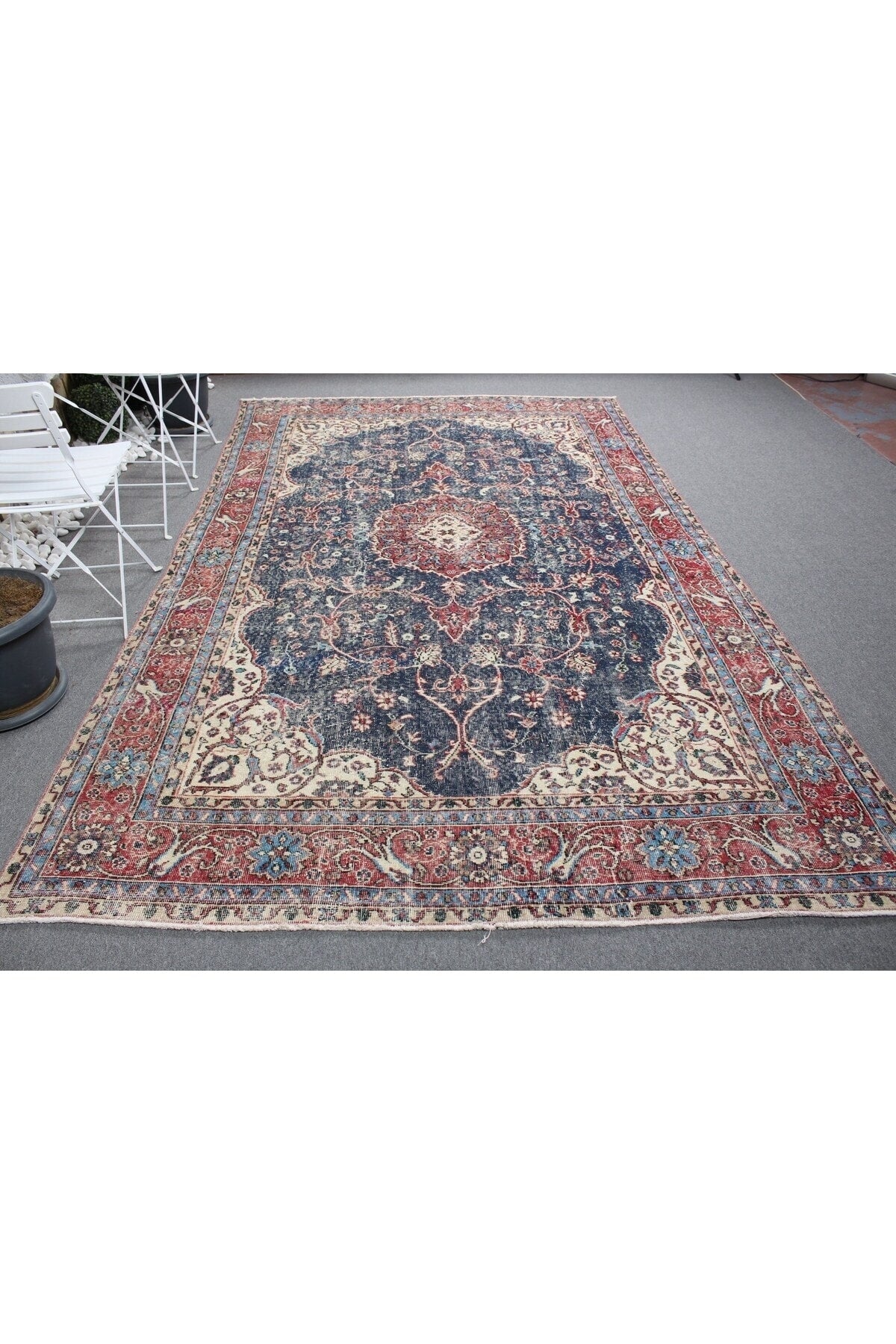 Kayra Export Hand-Woven Rug, Blue Anatolian Hali220x331 Cm ,