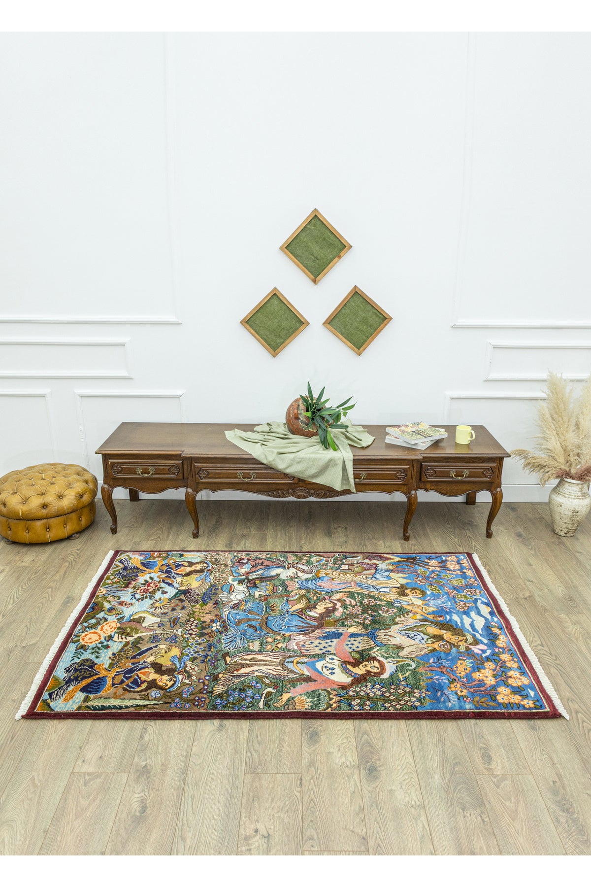 Soho Antiq Hezaren Figurlu Hand-Woven Rug 122x200 cm - MALLTURK