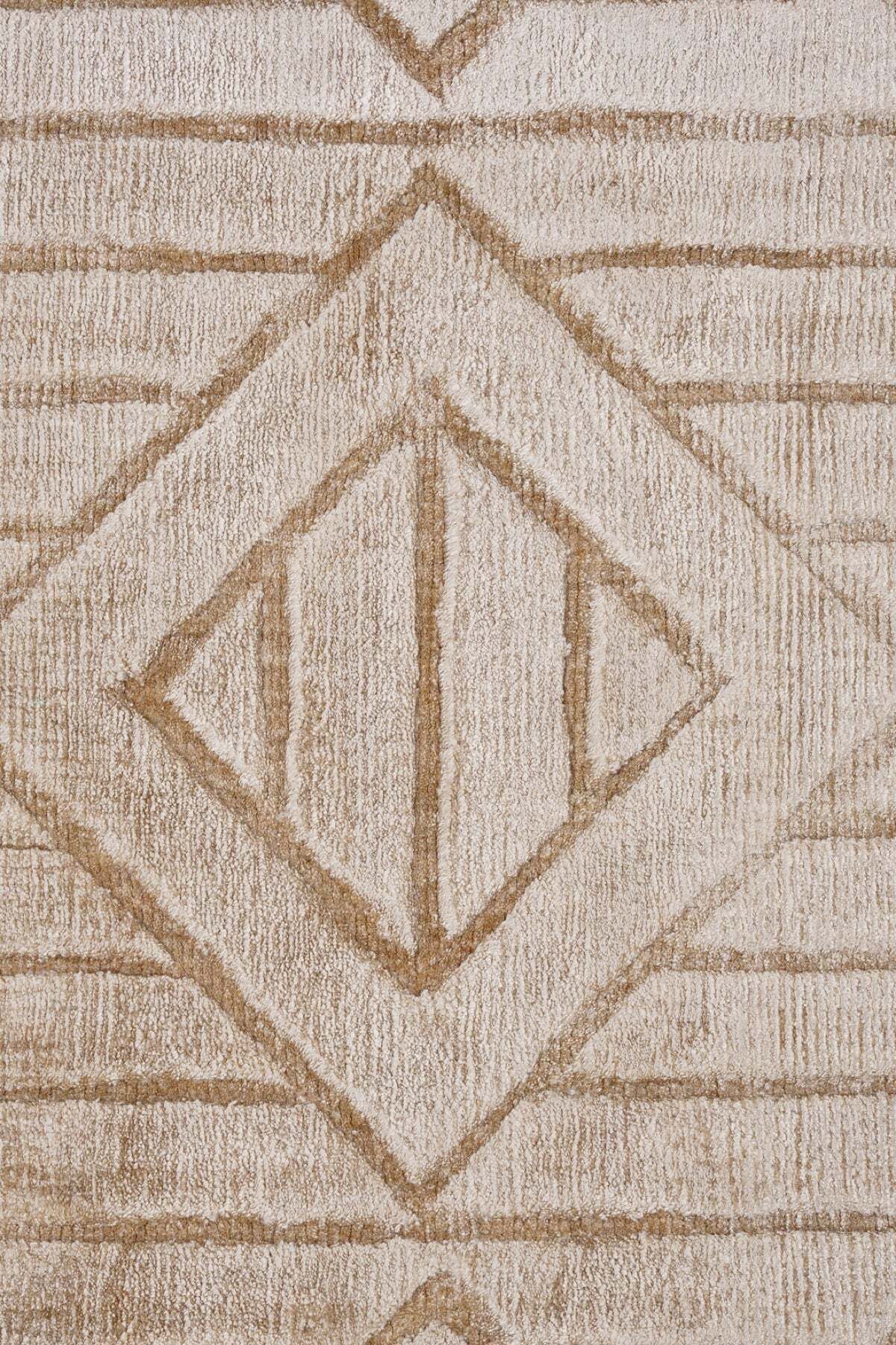 Naar Hali Mao KC 1859 Beige Modern Handwoven Bamboo Carpet - MALLTURK