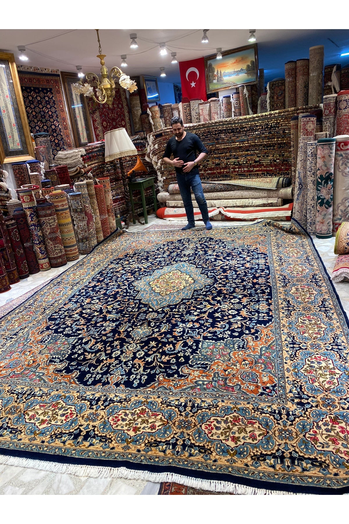 RD RAMAZAN DAG Hand Rug Art Hand-Woven Iranian kirman Rug Cotton Base Wool Weave olup Natural Dye - MALLTURK