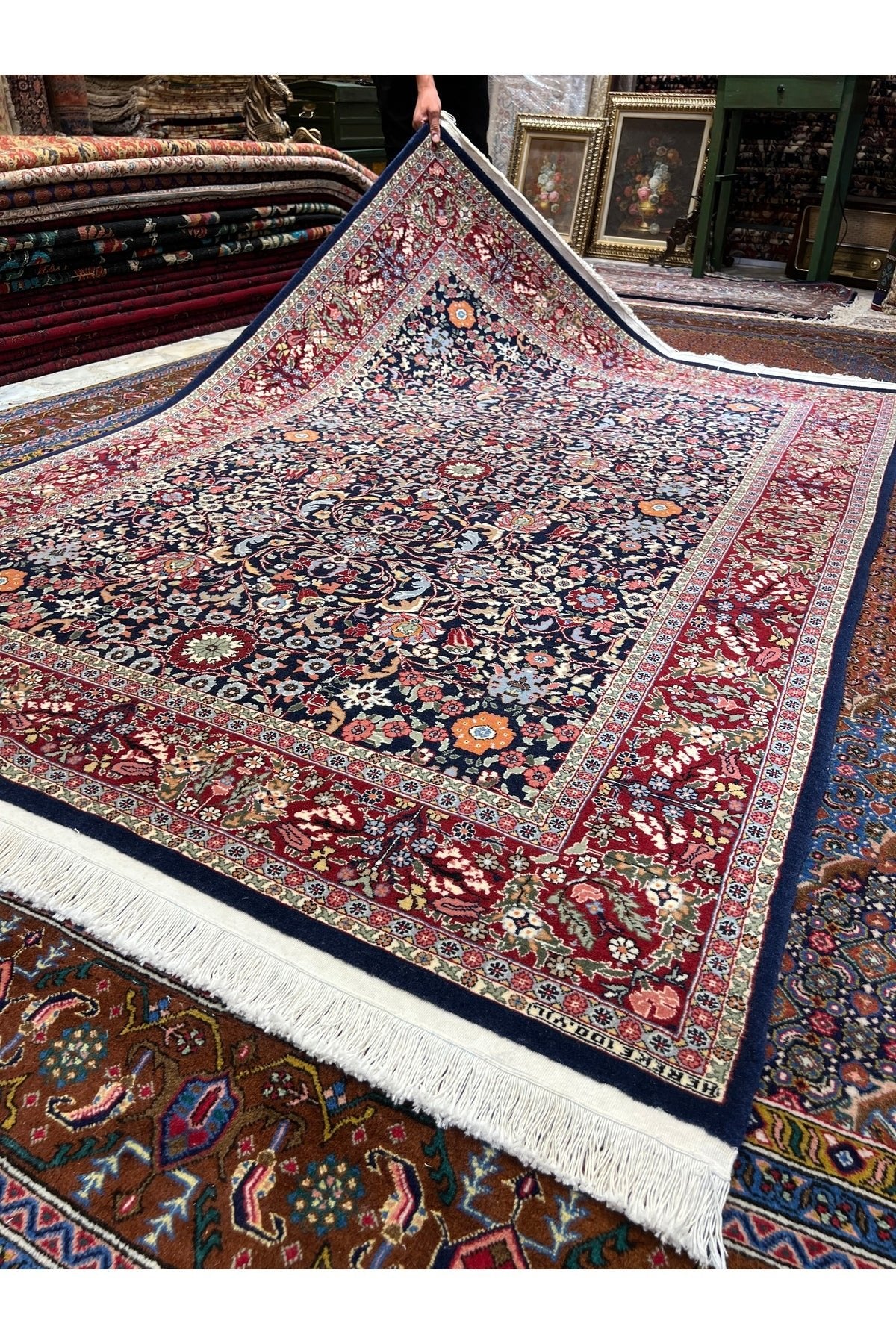 RD RAMAZAN DAG Hand Rug Art Hand-Woven Sumerbank Hereke Rug Signed Lalezar Design.Size 220x150. - MALLTURK