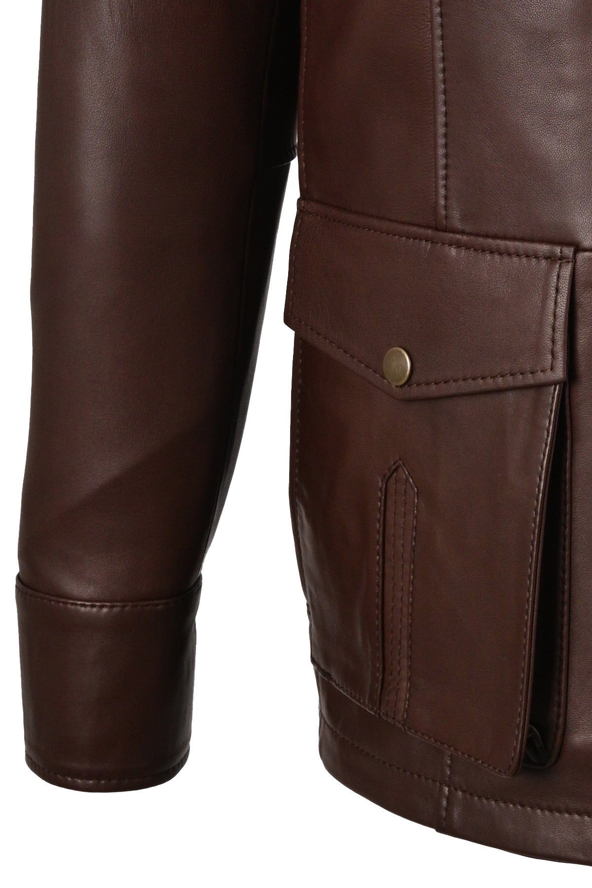 ALIN Kaya Men's Genuine Leather Zip-Up Leather Jacket Brown - MALLTURK