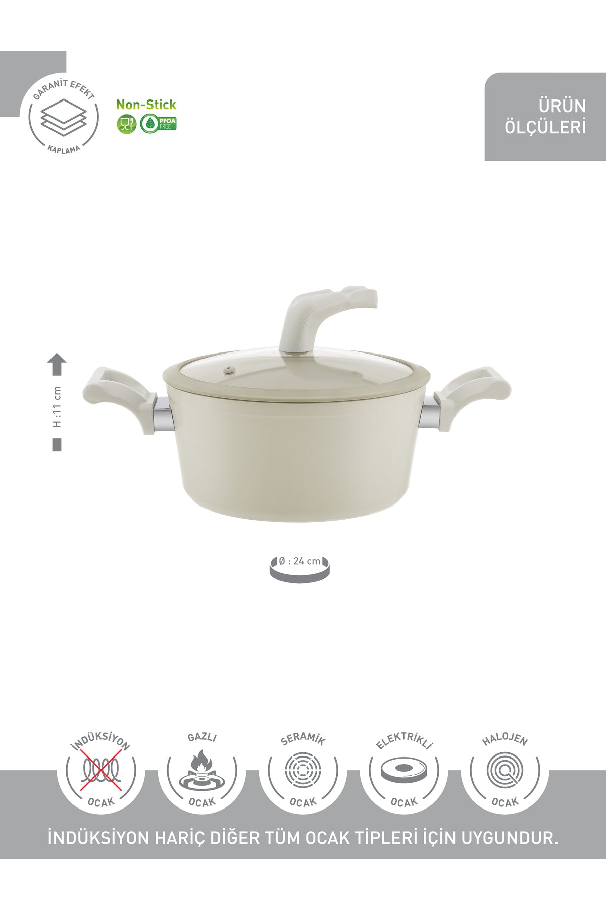 Hascevher Ceramic Lizbon 24x11 Pot - MALLTURK