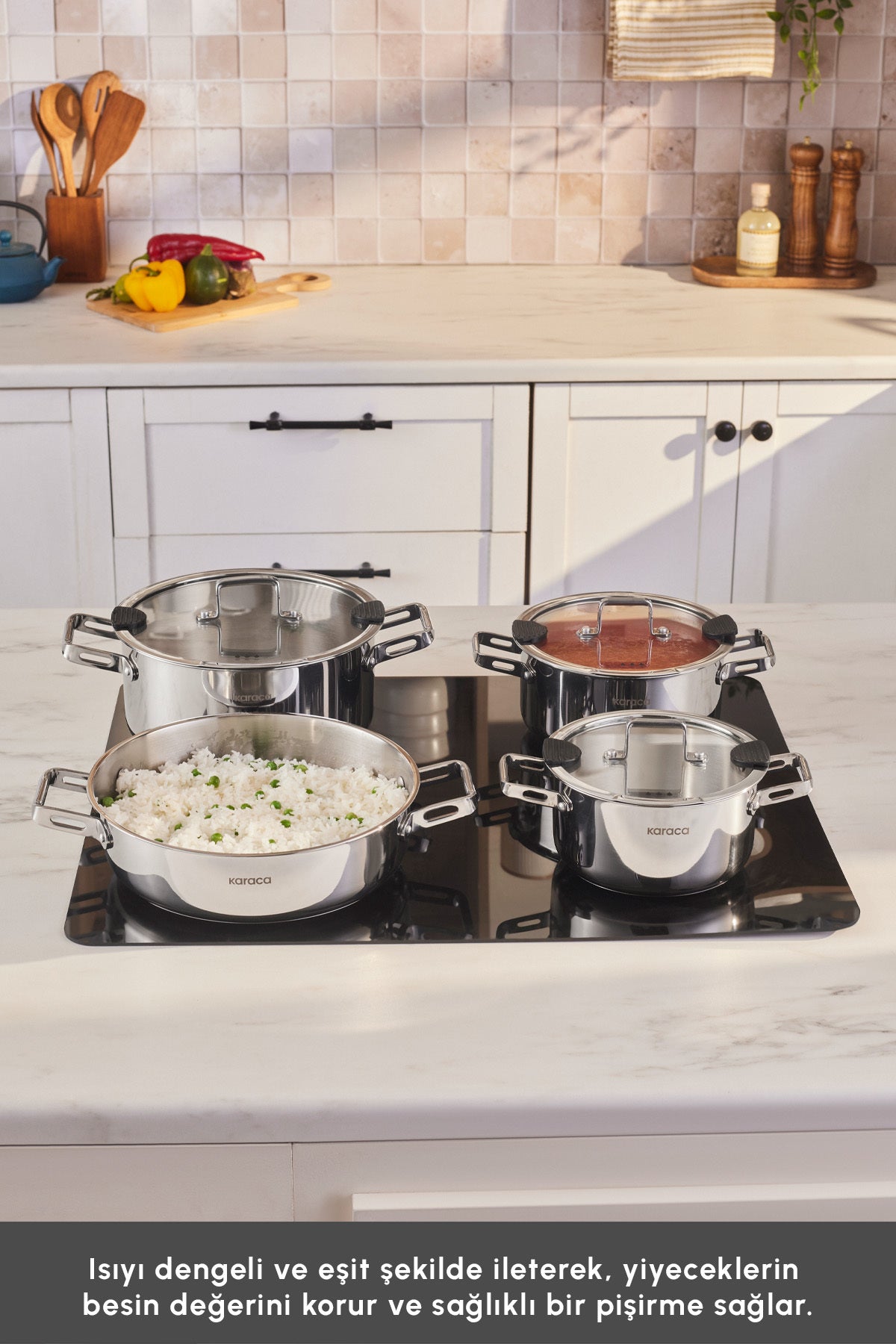 Karaca Powersteel 316+ Alberta Induction Compatible 8 Piece Cookware Set - MALLTURK