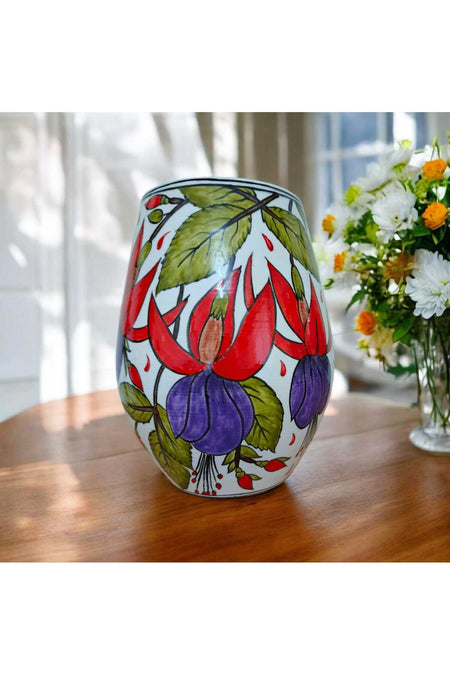 Sema Cini Handmade Ceramic 20 cm Vase Orange - MALLTURK