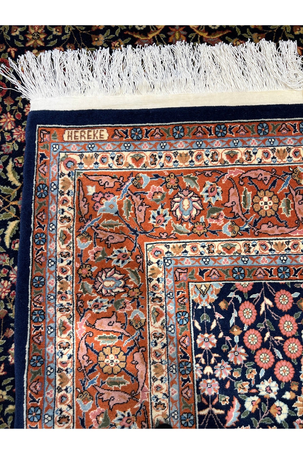 RD RAMAZAN DAG Hand Rug Art Hand-Woven Hereke Rug Signed Seven Mountains Flower Sumerbank Weave Magnificent Bir Eser Size 330x203 - MALLTURK