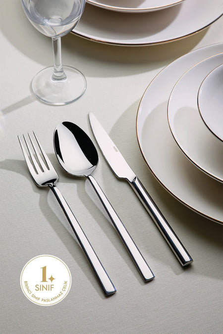 Nehir dalyan Plain 12 Place Setting 72 Piece Boxed Flatware Set - MALLTURK