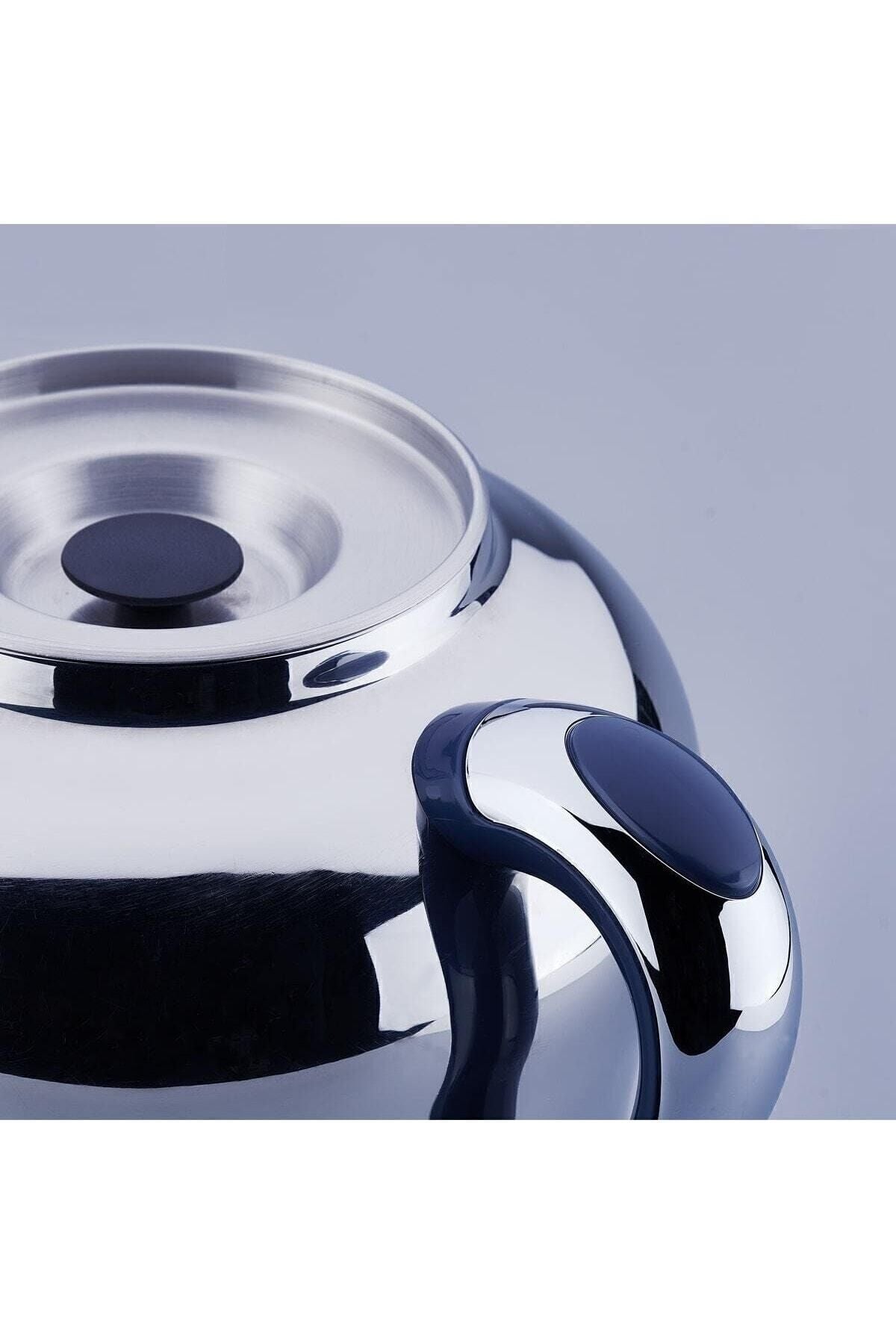 KORKMAZ Hanedan Azura Stainless Steel/Chrome Samovar - MALLTURK
