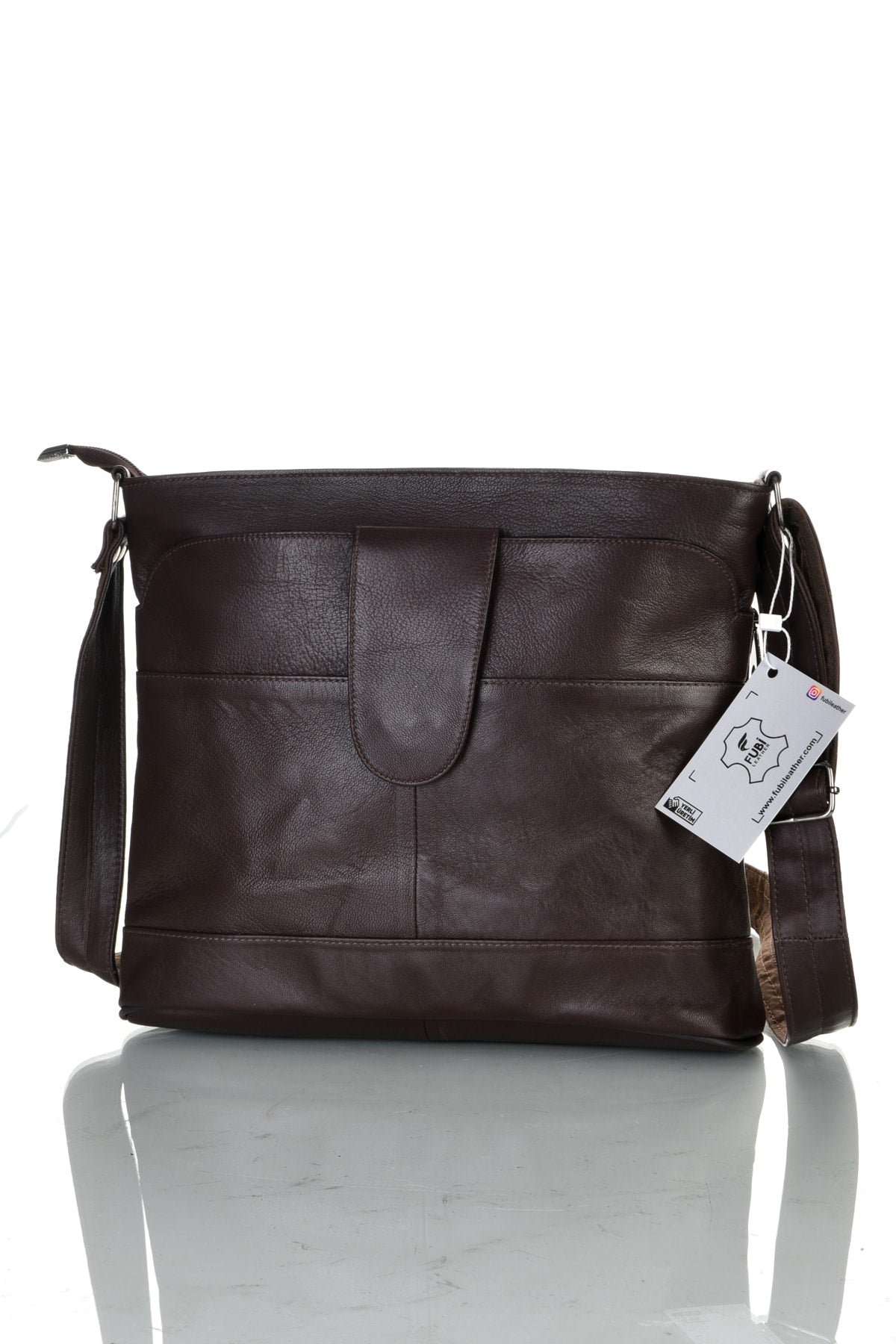 Fubileather Genuine Leather Crossbody Messenger Bag