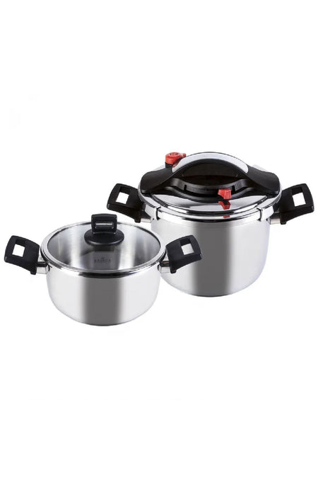 Karaca Vitola induction Base Pressure Cooker Stainless Steel Pot Set 4+6 Liters - MALLTURK