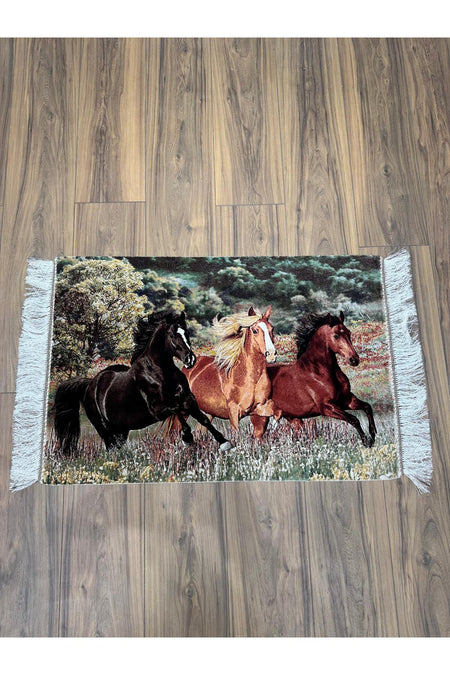 Nesem Rug Boutique Hand-Woven Iranian Silk 150077 Wall Rug Silk Fringe - MALLTURK
