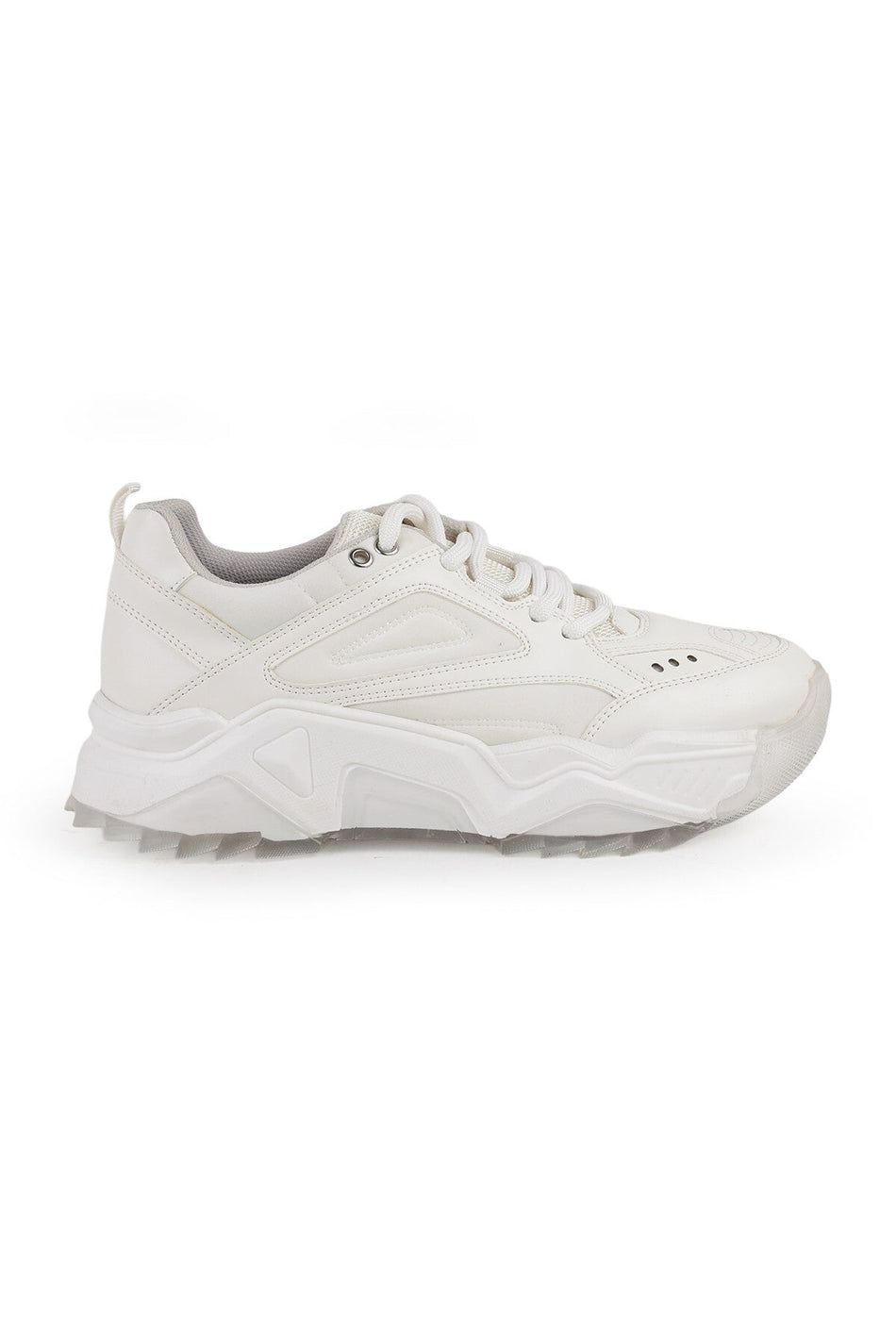 Libero L083.65118 Białe damskie sneakersy z naturalnej skóry, wygodne buty sportowe na wysokiej platformie